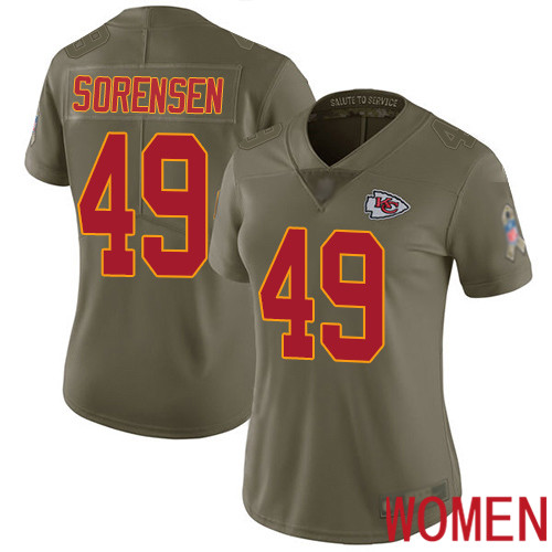 Women Kansas City Chiefs #49 Sorensen Daniel Limited Olive 2017 Salute to Service Nike NFL Jersey->nfl t-shirts->Sports Accessory